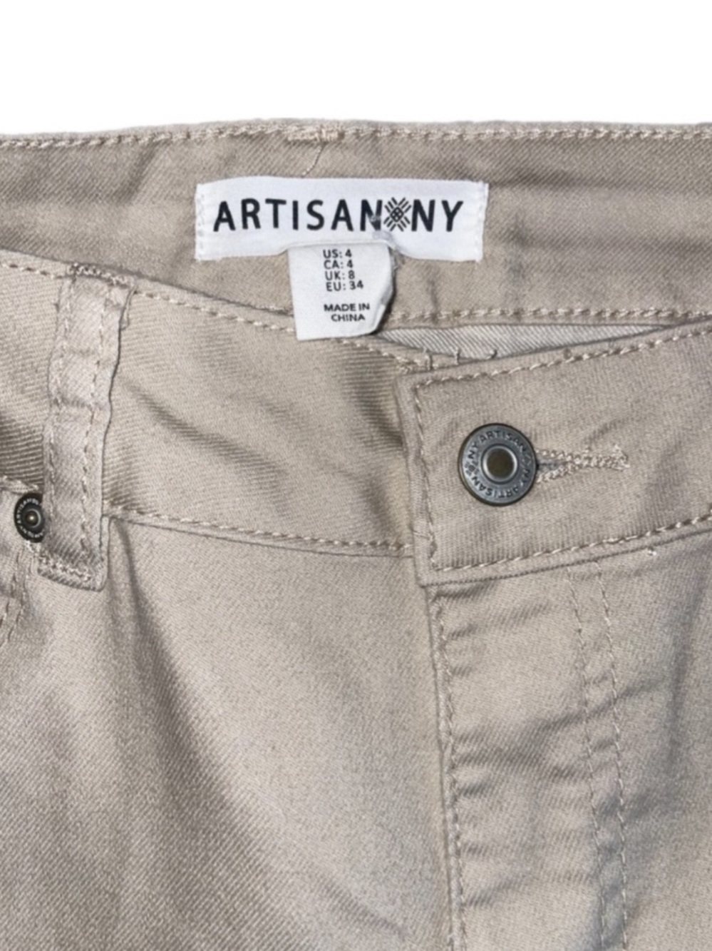 Artisan NY Beige High-Rise Skinny Jeans. NWT. Sz. 4 - Picture 5 of 10